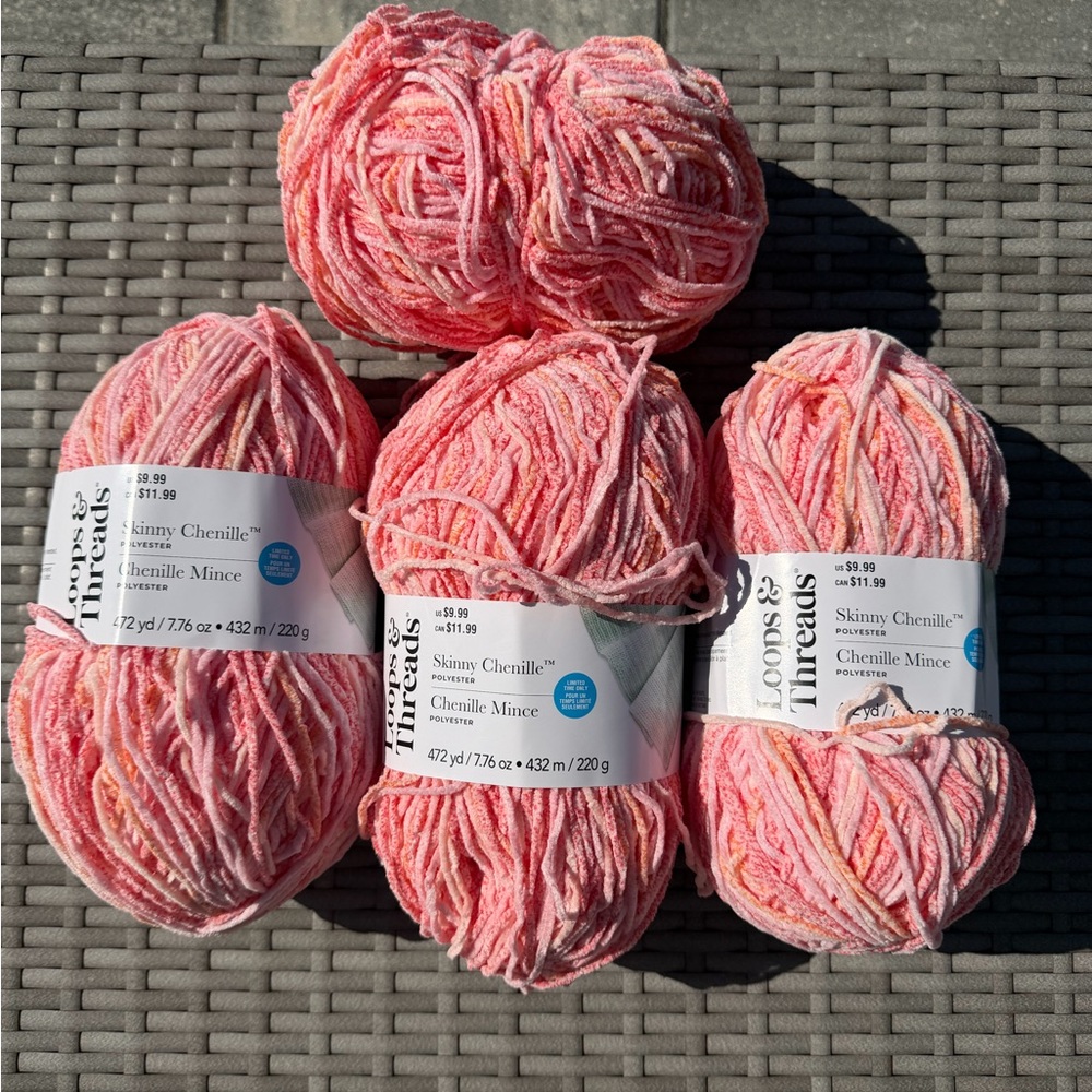 Loops & Threads skinny chenille yarn!! In the color orange stripe